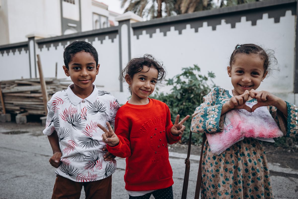 A cheerful child at the Little Stars clinic